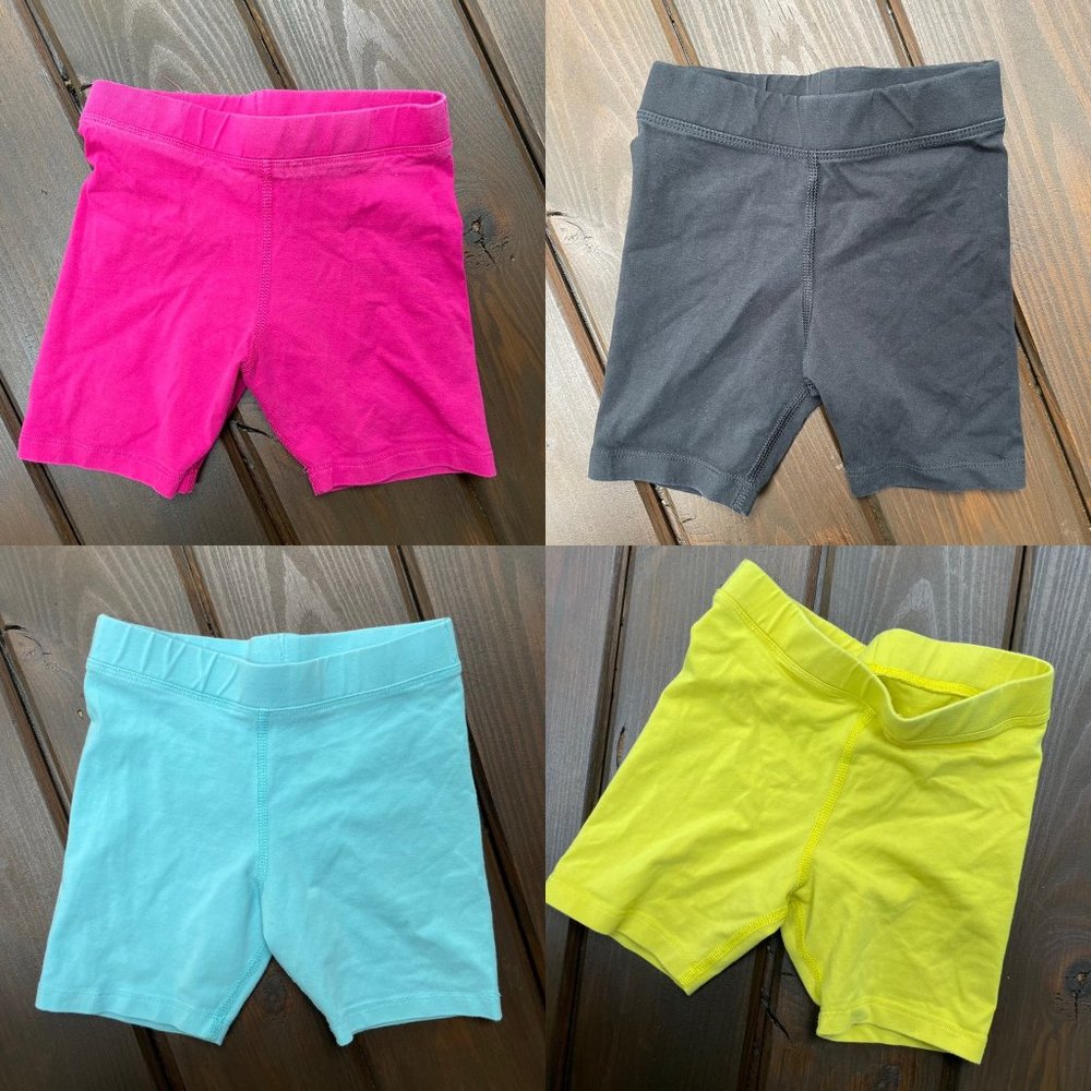set of 4 primary bike shorts